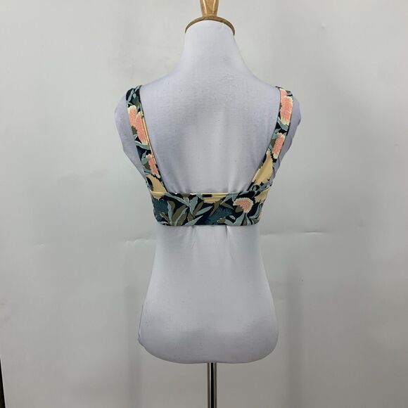 O'Neill Criss Cross Straps Bikini Top Womens S Small Waterfall Floral Front Tie - Picture 5 of 14